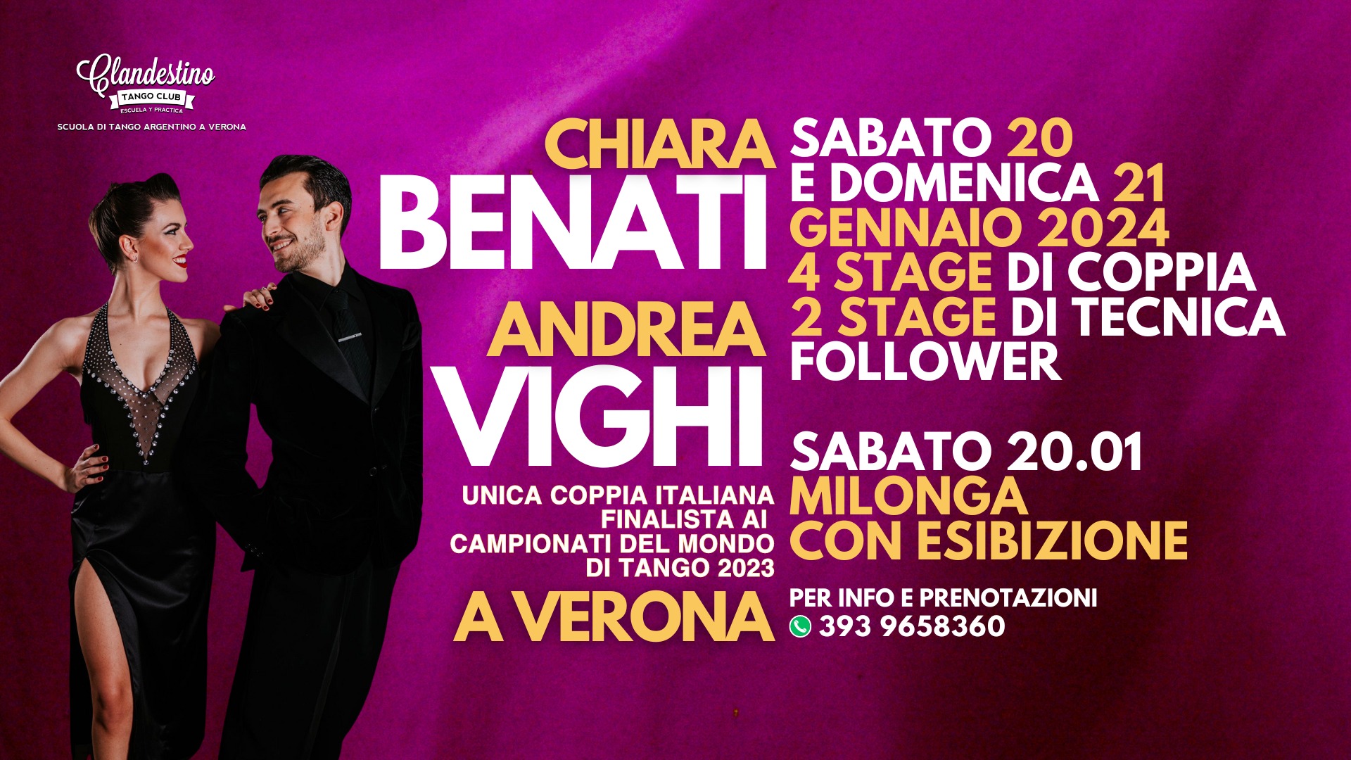 Andrea Vighi Chiara Benati Verona 20 21 gennaio Clandestino Tango Club