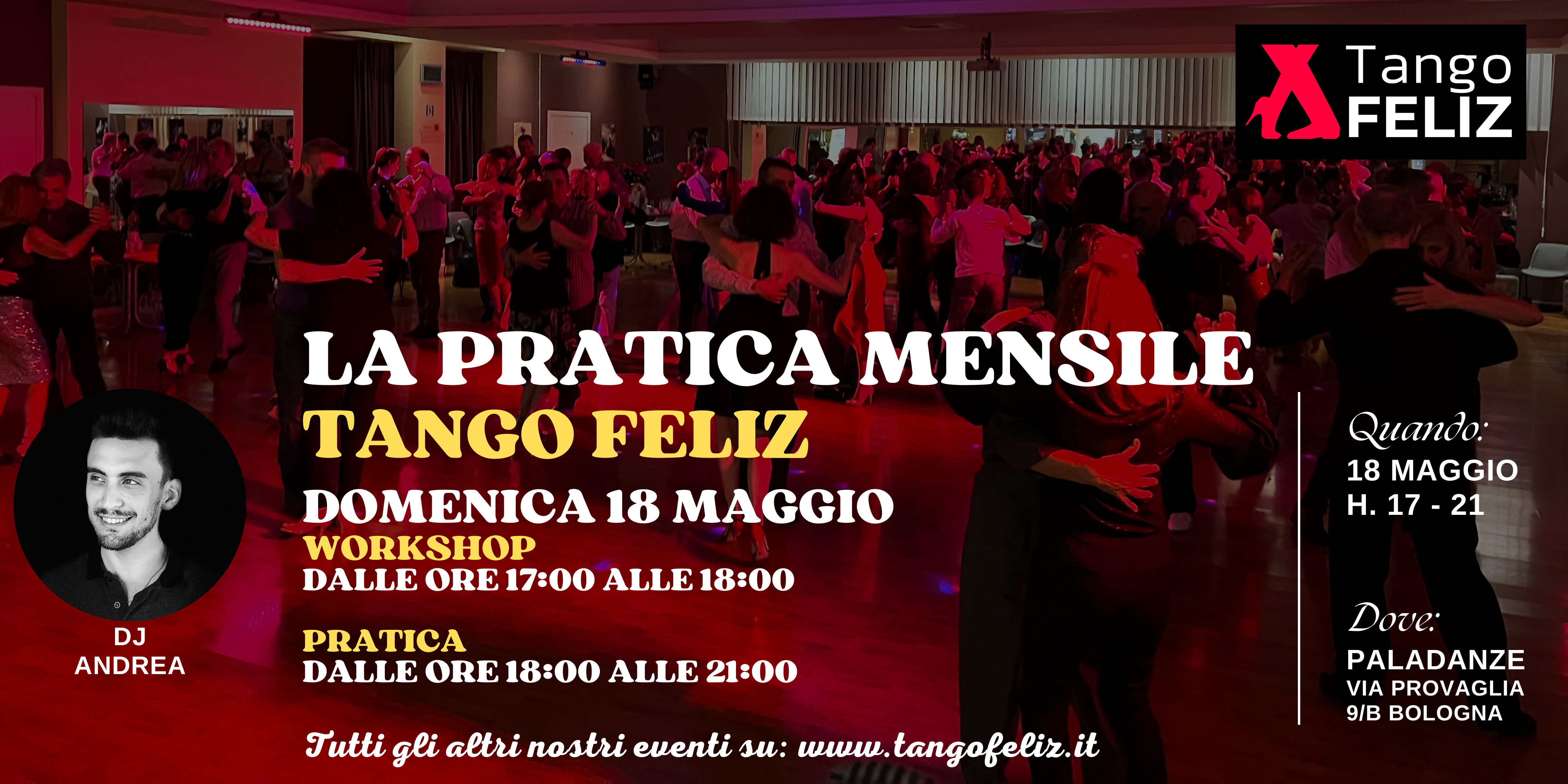 La pratica mensile di Tango Feliz con workshop